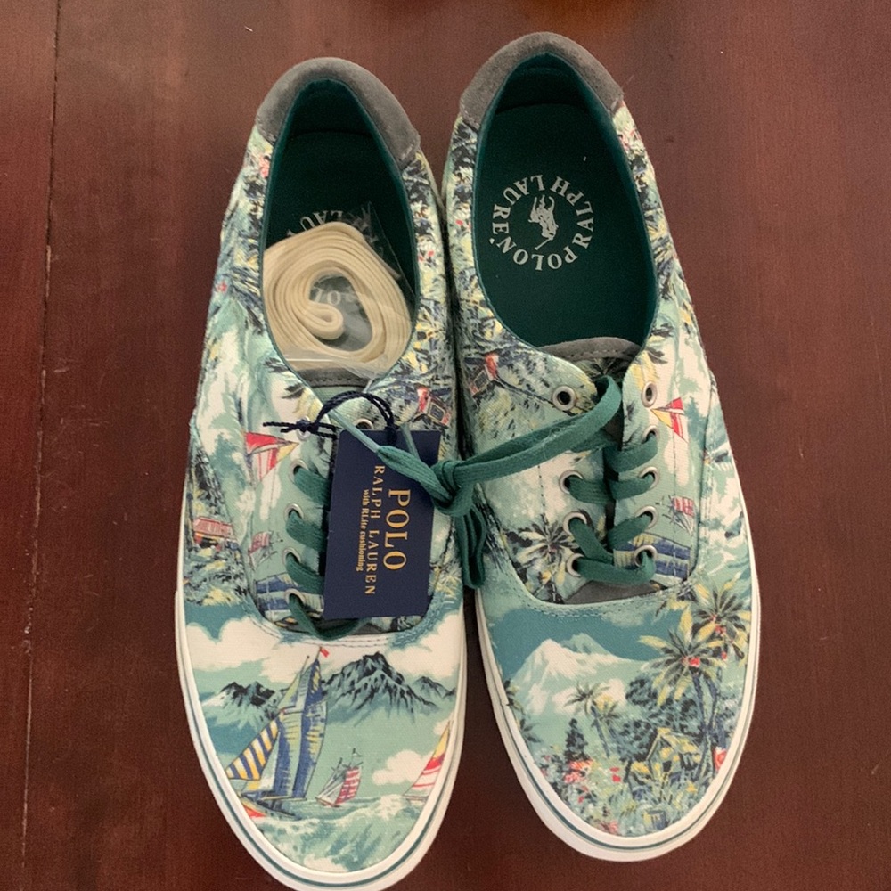 NWT Polo by Ralph Lauren whimsical tennis shoes size 9.5.